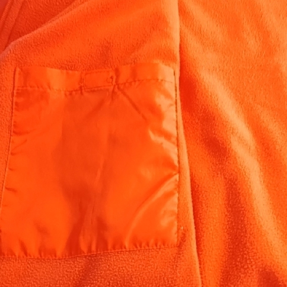 Totes Orange Utility Jacket with Zip off Hood Elastic Cuffs Fleece Lined Pockets - Picture 10 of 13